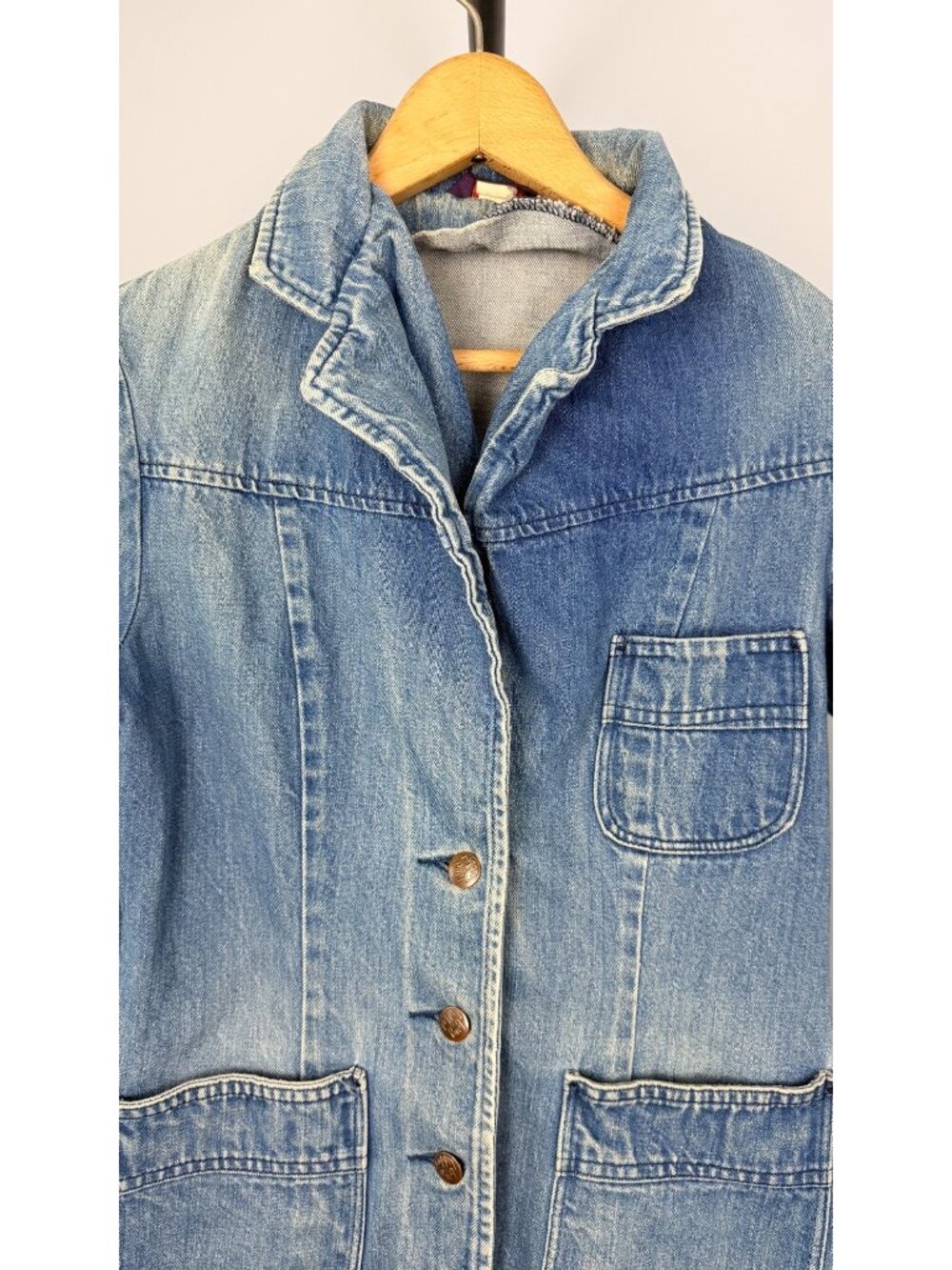 Landlubber Vintage Denim Jacket With Button Front & Pockets USA Made Womens XS - Picture 10 of 16